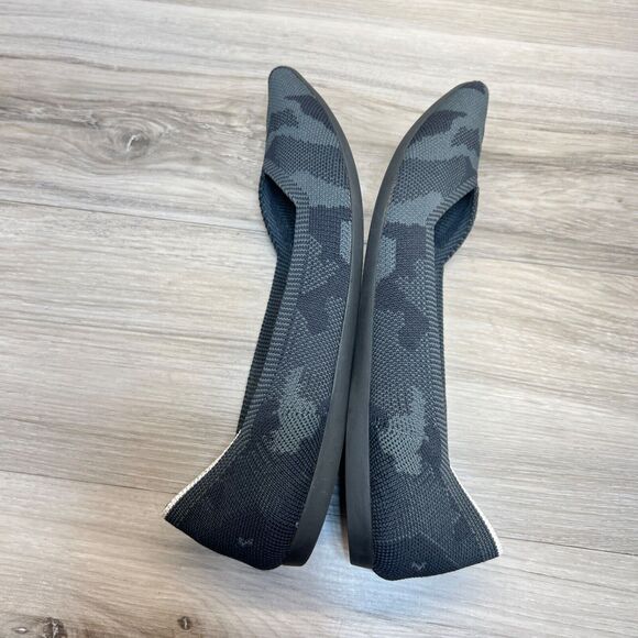 Rothy's The Point Flats 7.5 Gray Black Camo Slip On Knit Washable Ballet - Picture 2 of 10